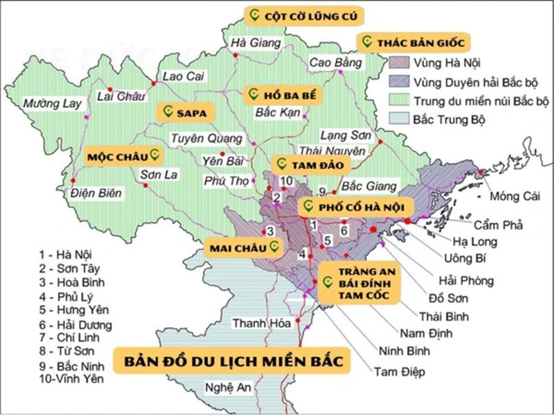 Bản đồ du lịch Tây Bắc